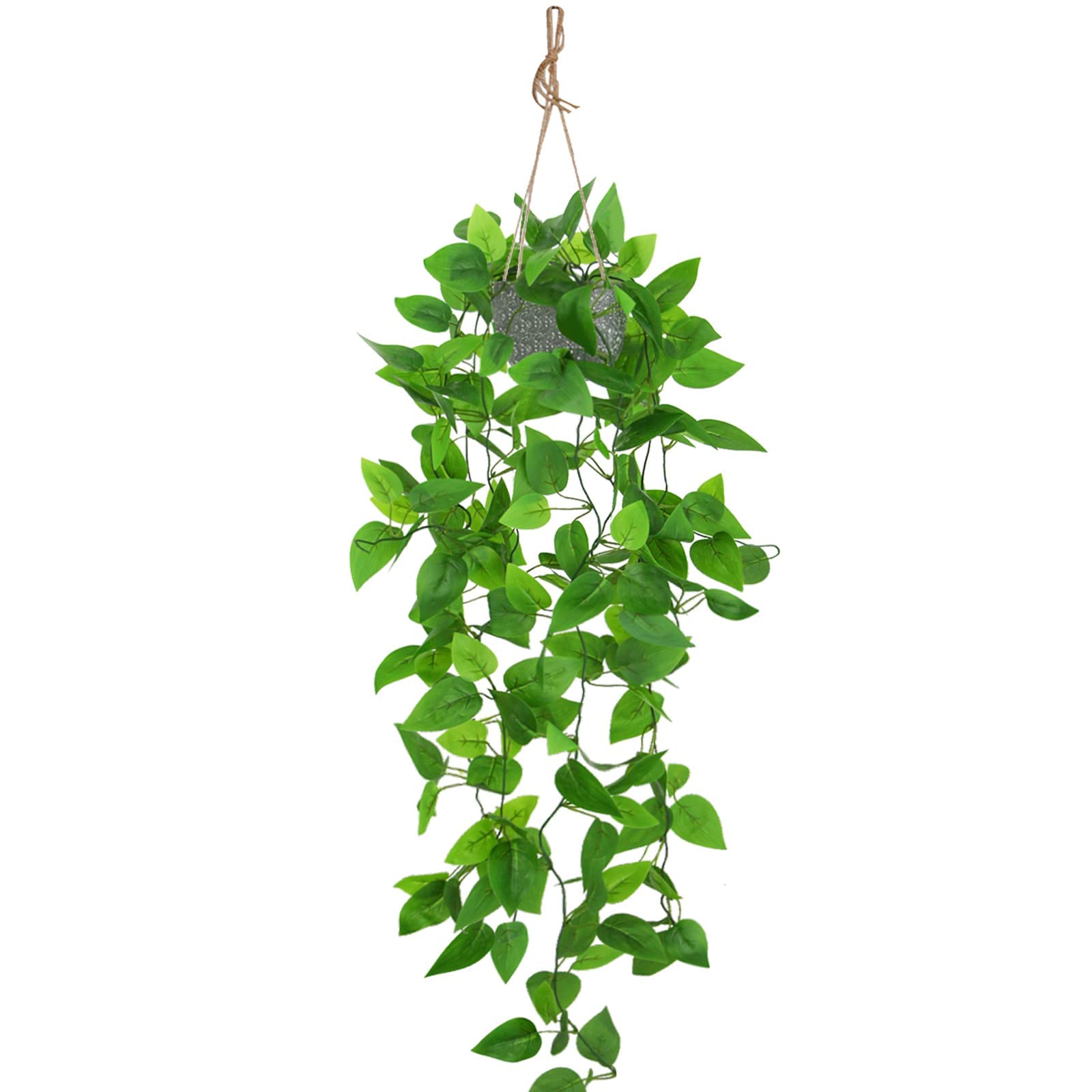 ZIFTY 2.5FT Fake Hanging Plant with Pot Artificial Ivy Vine Faux Potted Plants for Wall House Home Kitchen Dining Living Room Patio Indoor Outdoor Boho Decor (Green)