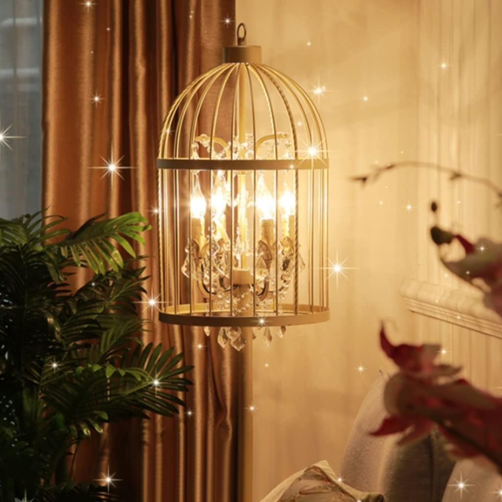 Lampa stojąca, wysokiej jakości lampa podłogowa, pogrubiona podstawa, metalowy klosz, lampa podłogowa z kreatywnym drążkiem do klatki dla ptaków, lampa do czytania, doskonały wybór (czarna)