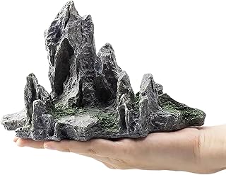 COYOUCO Fish Tank Mountain View Stone Decorations Tree Rock Cave Landscape, Aquarium Decoration Rock Artificial Fish Tank Decoration
