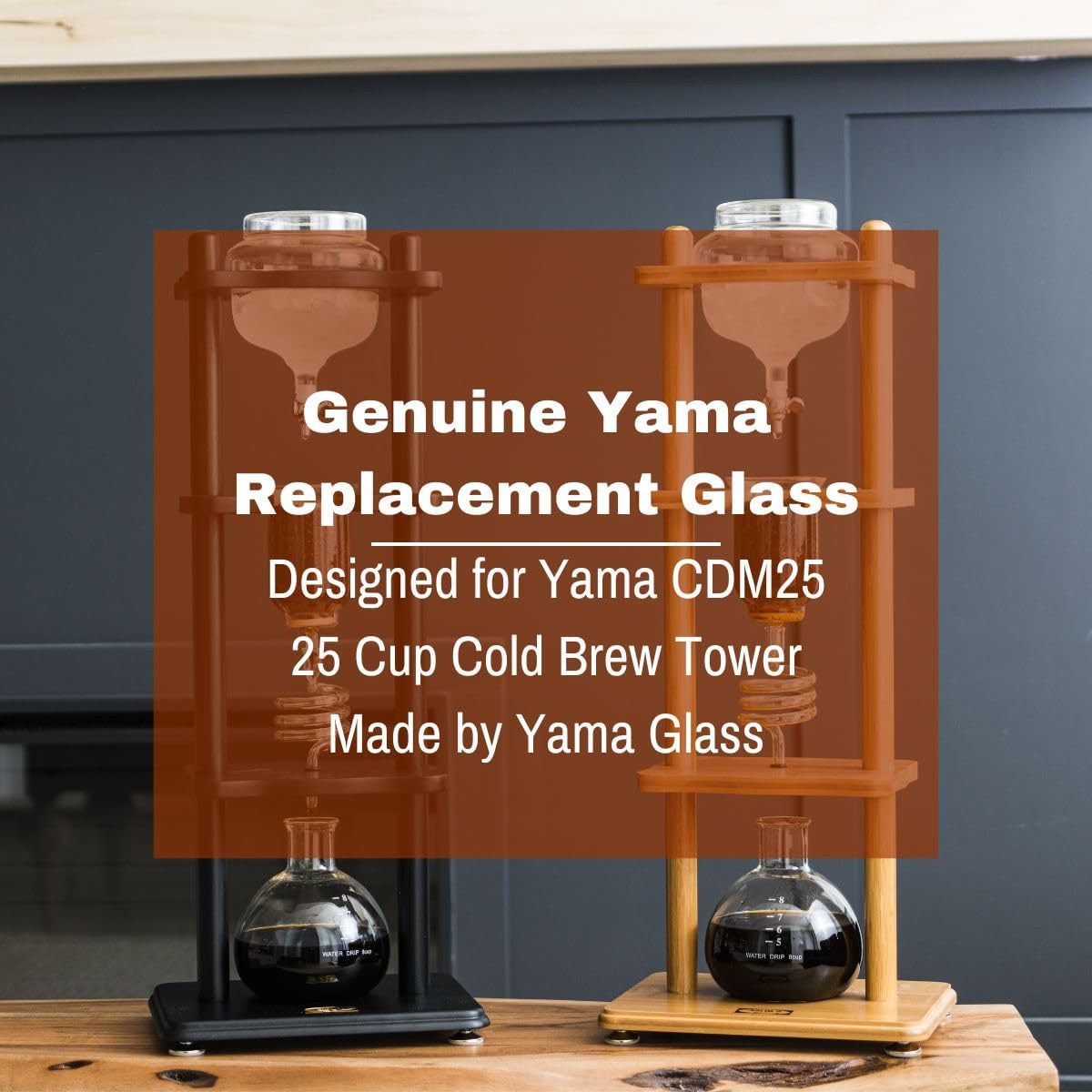 Yama CDM25 Replacement Middle Beaker - Borosilicate Glass For 25 Cup Cold Brew Towers, Heat-Resistant, Dishwasher Safe
