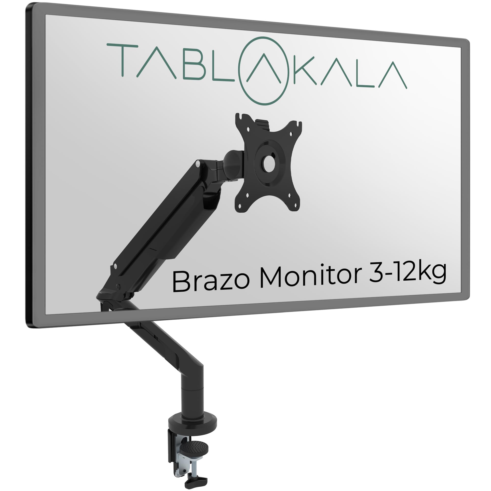 Brazo Monitor, Soporte Monitor Escritorio, Pantallas Compatibles: Tamaño 17-36 Pulgadas, Peso 3-12kg, VESA 75x75 y 100x100, Elevador Monitor Escritorio, Soporte Pantalla Ordenador