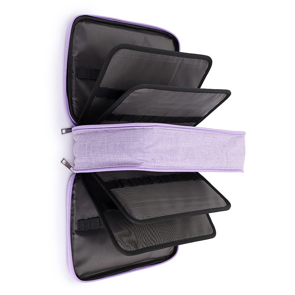 Sumree - Estuche de lápices de colores, 300 agujeros, bolsa de lápices, rotuladores, gran capacidad con doble cremallera, para dibujante profesional o aficionado, Púrpura 1, 30cm x 21cm x 10.5cm, Moda