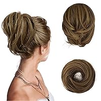 Vista 35 de BARSDAR Extensiones de moño de cabello lacio, extensiones de moño de cola de caballo negro corto para mujer, extensiones de cabello sintético