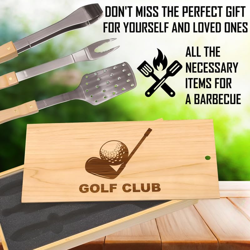 Set de Parrilla Grabado Golf Club Acero Inoxidable miniatura 2