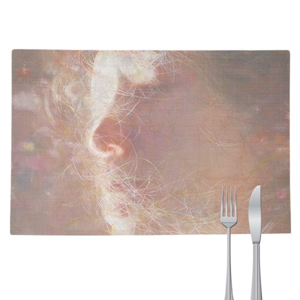 DIYthinker Apres Un Reve XJJ Oil Painting Placemat Pad Kitchen Woven Heat Resistant Cushion Rectangle