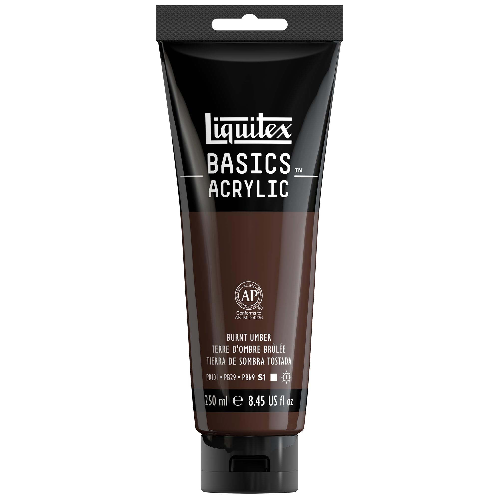 Liquitex BASICS Acrylic Paint Burnt Umber 250ml (8.5 oz) Tube | ASTM D4236 Certified - main product image