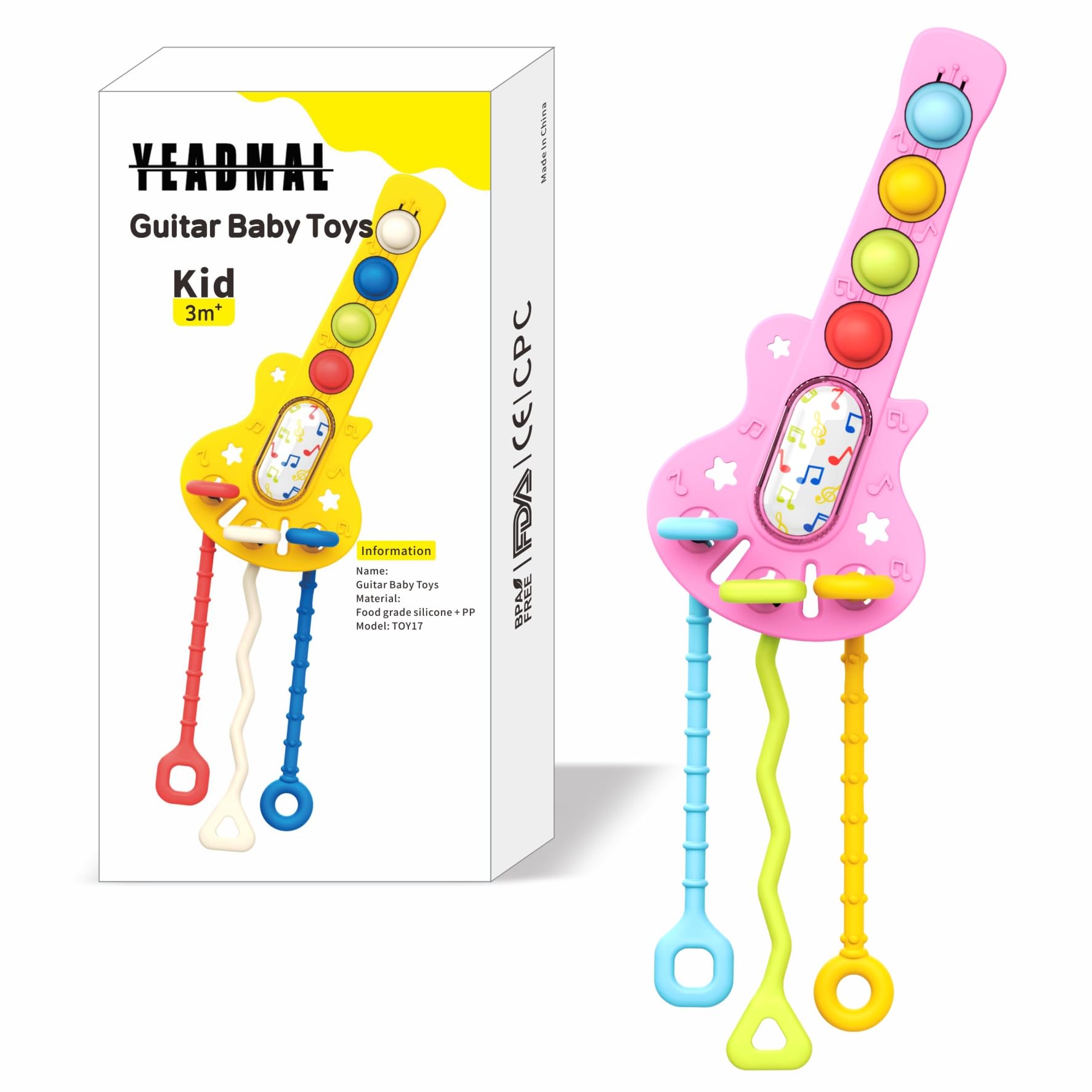 Beißring Baby, Baby-Beissring aus Silikon für Babys 0 3 6 9 12 18 Monate, Beisspielzeug für Neugeborene, Jungen und Mädchen (Rosa)