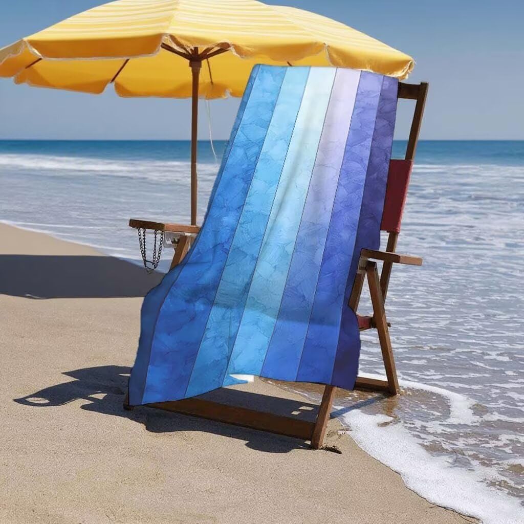 Telo Mare XXL 220x100cm/35x70cm, 2 Set Telo Mare Microfibra Banda Asciugamano Palestra Uomo, Antisabbia, Leggero, Asciugatura Rapida, Teli da Spiaggia Grandi Accessori per Camping Natation Yoga F-6