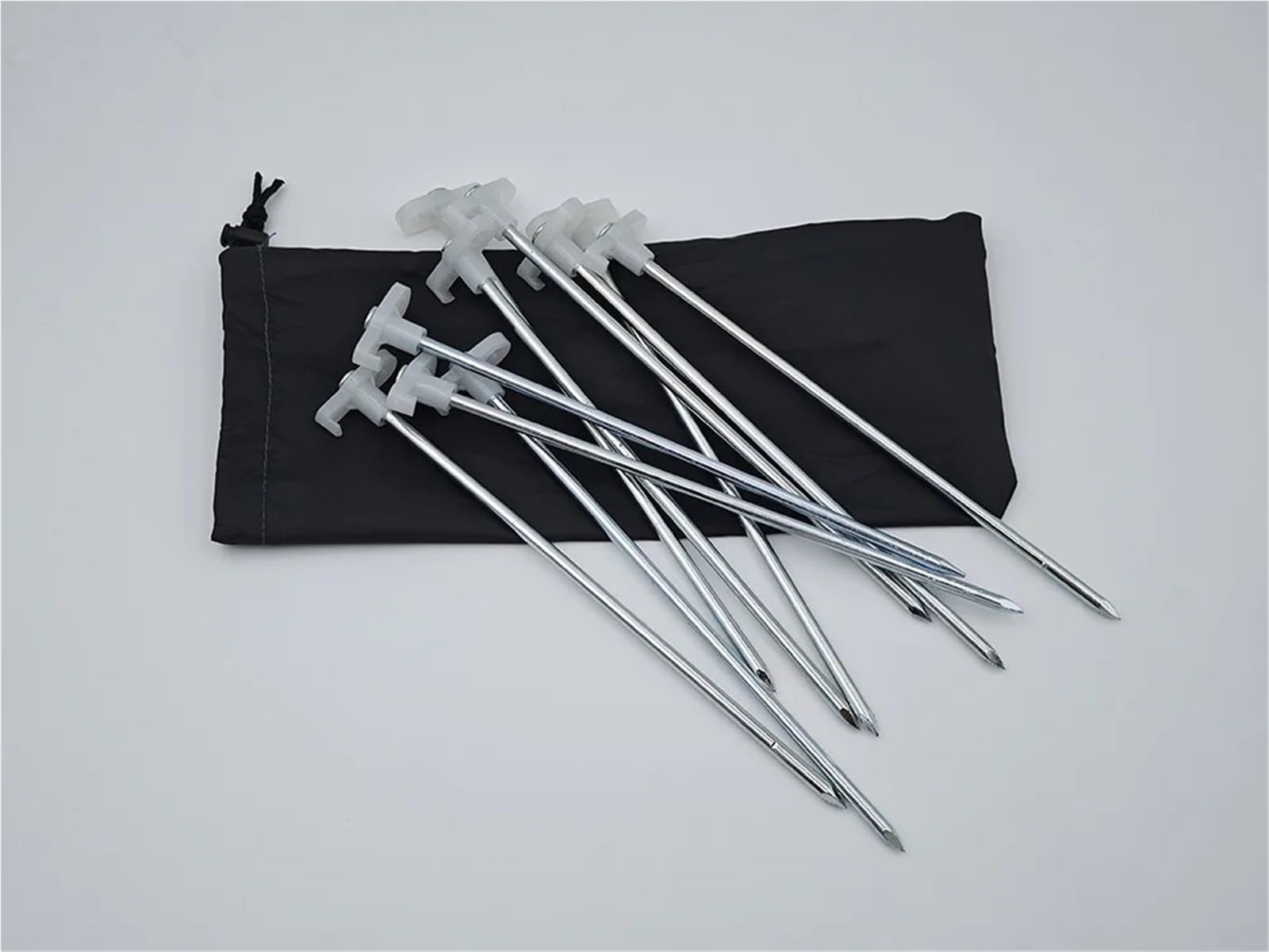 Piquets de Tente fluorescents 25cm, 30 pièces, avec Sac Rangement, piquets Lumineux, bâche, auvent, Clous, Accessoires Camping en Plein air pour Camping, Tonnelles
