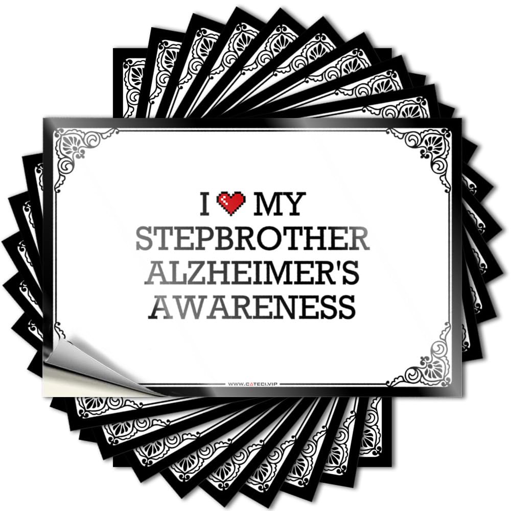 I Love My Stepbrother Alzheimer's Awareness Hard Winter - Home Decor Bumper Self Adhesive Sticker(12X18CM)