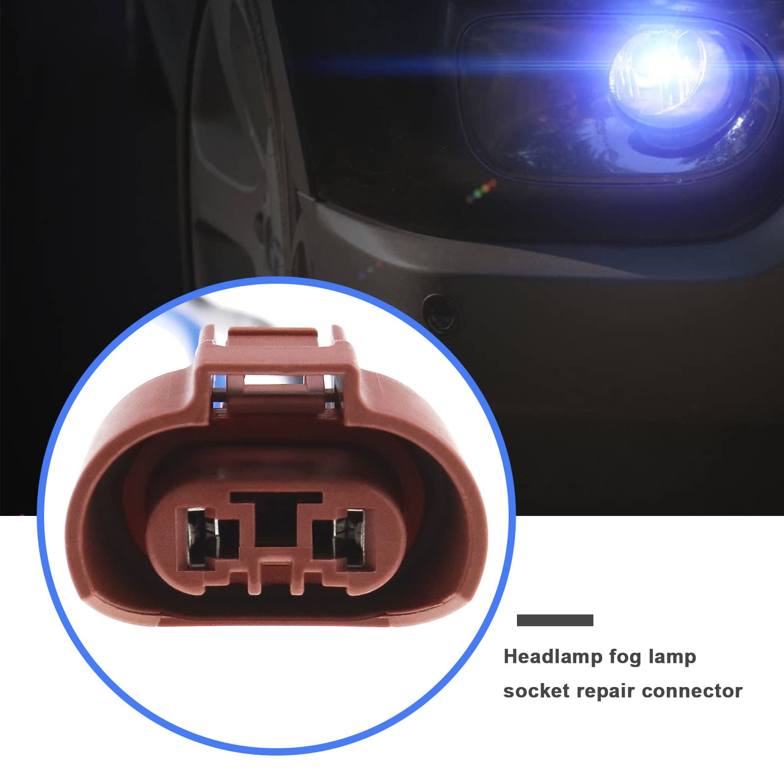 Jufjsfy 2 Pièces 9006 H11 H8 Anti-brouillard Connecteur De Conversion De Lumière De Brouillard Câblage Prise Câble Connecteur Connecteur Kit De Réparation