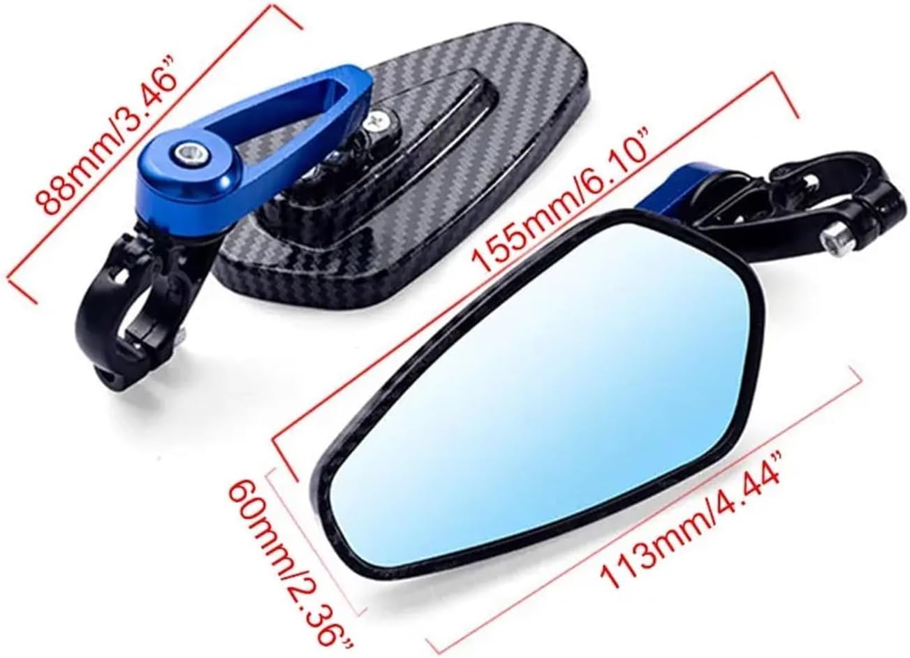 shengyi Accessori Moto Specchietto retrovisore for, modello in fibra di carbonio, specchio for manubrio, specchietto retrovisore invertito modificato, accessori for moto Specchietti Moto(Red)