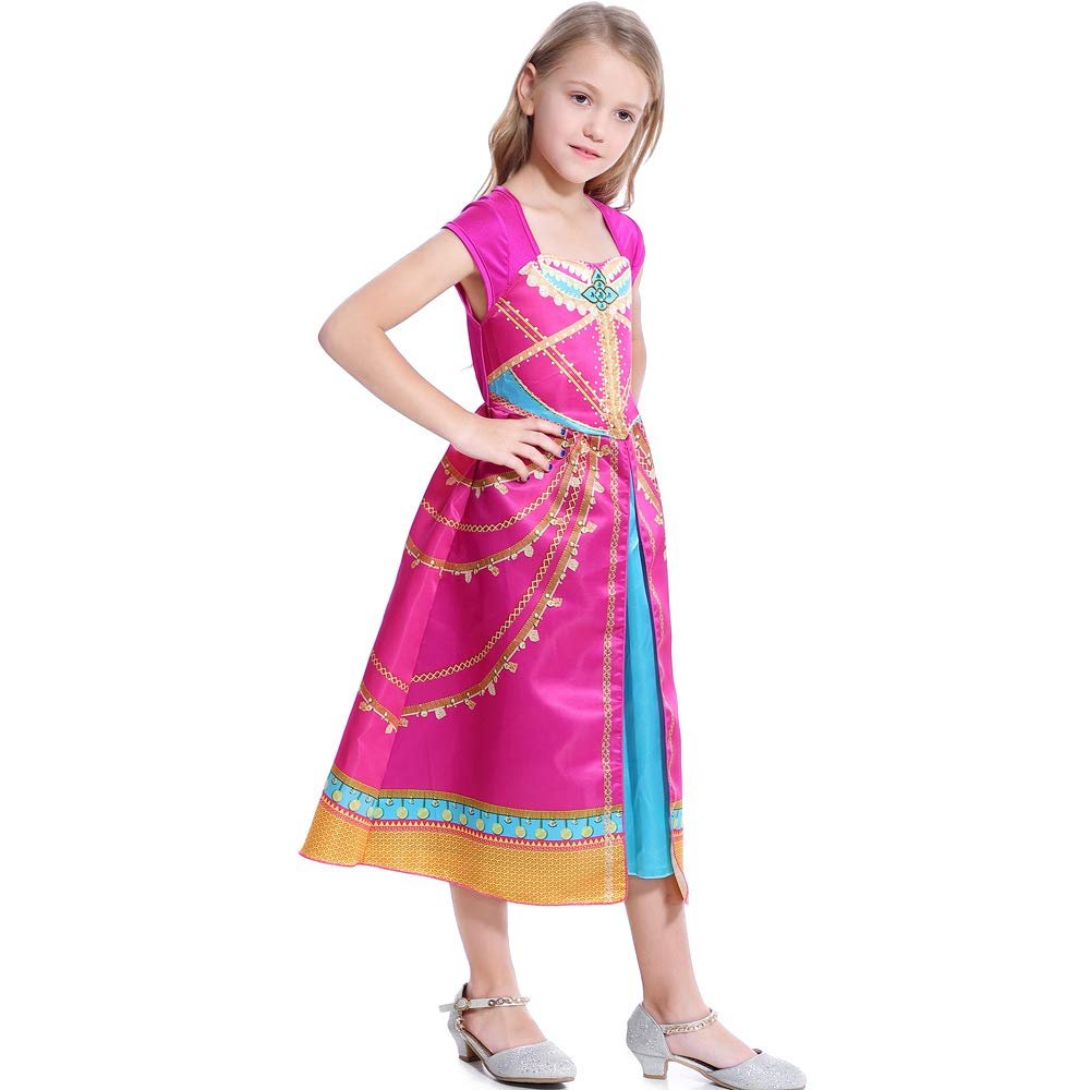 Lito Angels Arabian Princess Fancy Dress Up Hot Pink Costume for Kids Girls Belly Dance Party Outfit Age 3-4 Years, E - Image 3