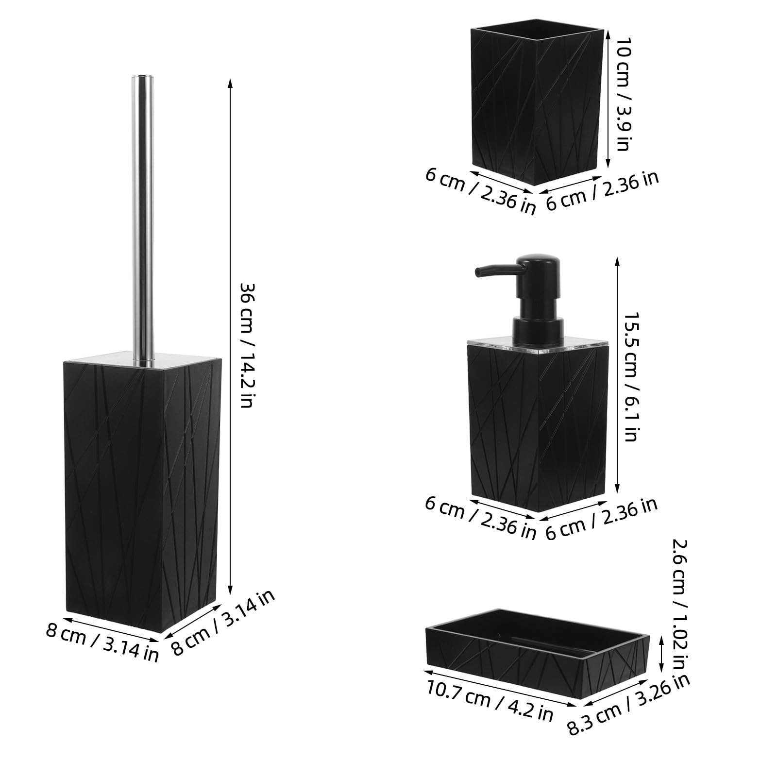 TOYANDONA 1 Juego de Accesorios de baño con Estampado geométrico Grabado