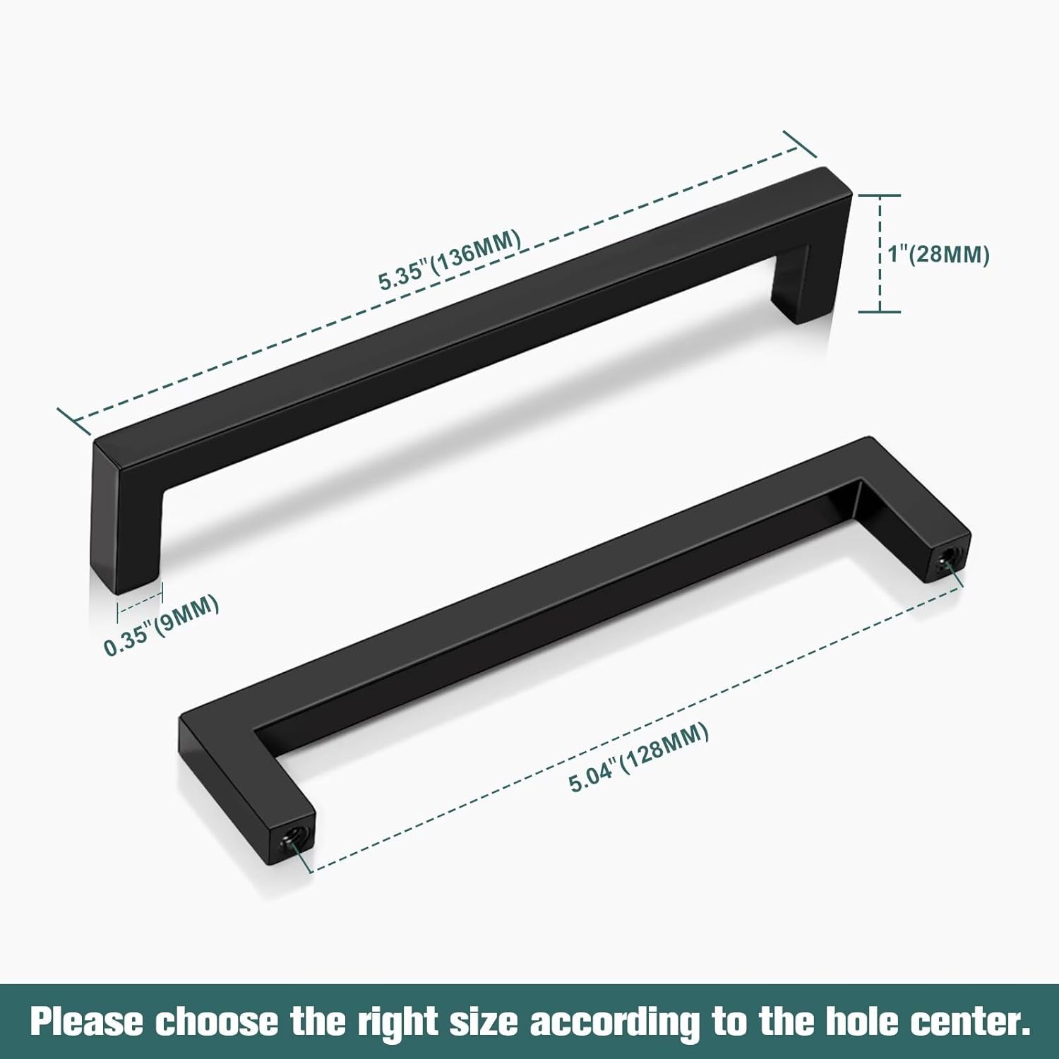 GOBEKOR 30 Pack 5 Inch Cabinet Handles Matte Black Cabinet Pulls Square Bar Cabinet Handles, Matte Black Drawer Pull Solid Dresser Handle Modern Kitchen Cabinet Hardware
