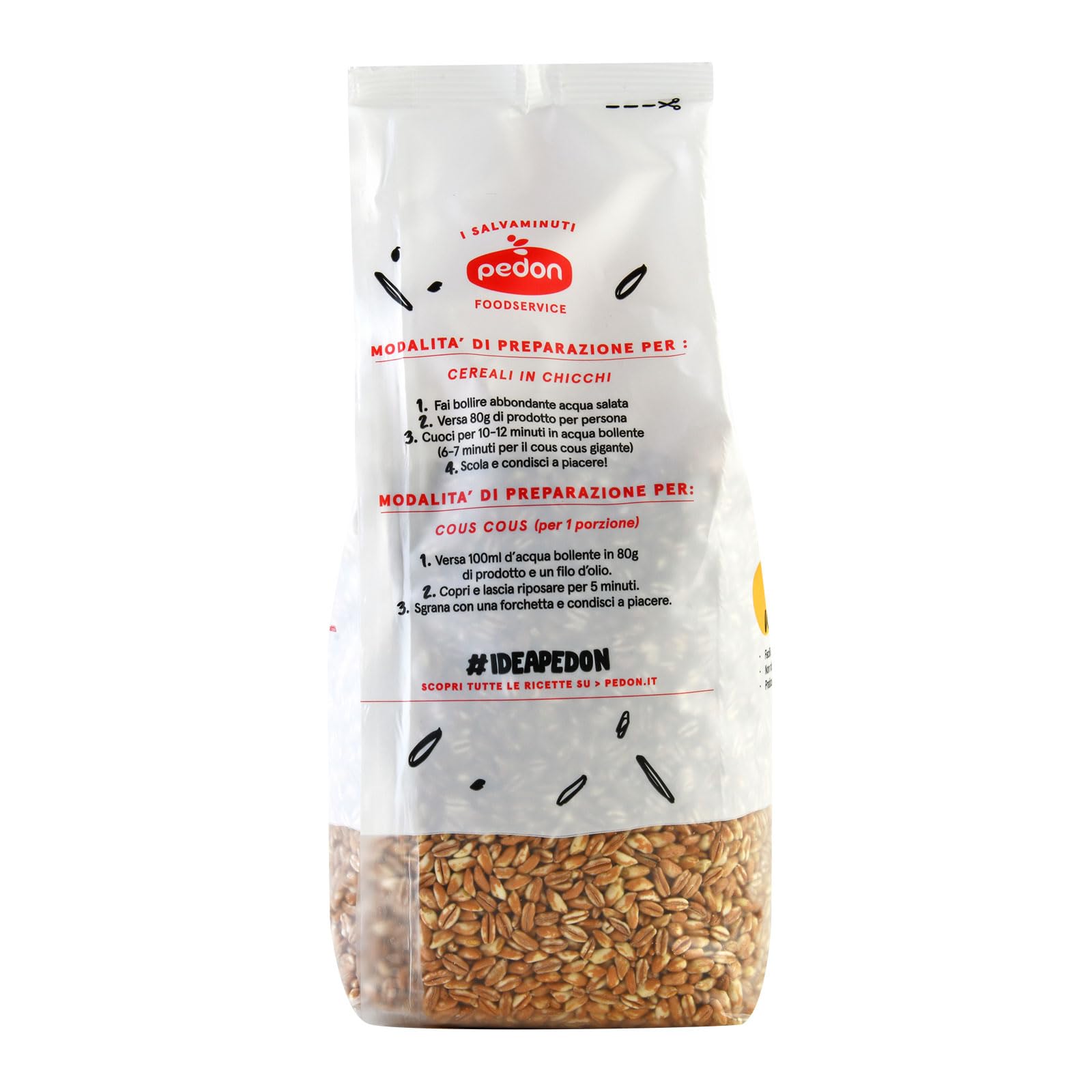 Pedon | I Salvaminuti Farro Perlato Precotto 1 kg x 6, Cereali a Rapida Cottura Naturali, Pronti in 10 Minuti