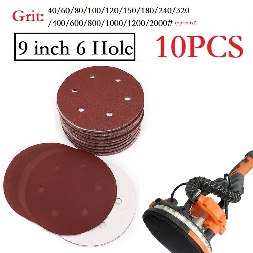 Lot 25 Disques Abrasifs Ø225mm 6 Trous | Grain 40 60 80 120 240 | Papier Ponçage Girafe Ponceuse Excentrique Cloison