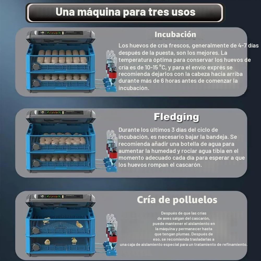 Incubadora Huevos Gallina Automatica, 128-500 Piezas, Incubadora Huevos Gallina, Incubadora De Huevos, Adecuada para Huevos para Incubar, Huevos De Ganso, Huevos De Pato-300