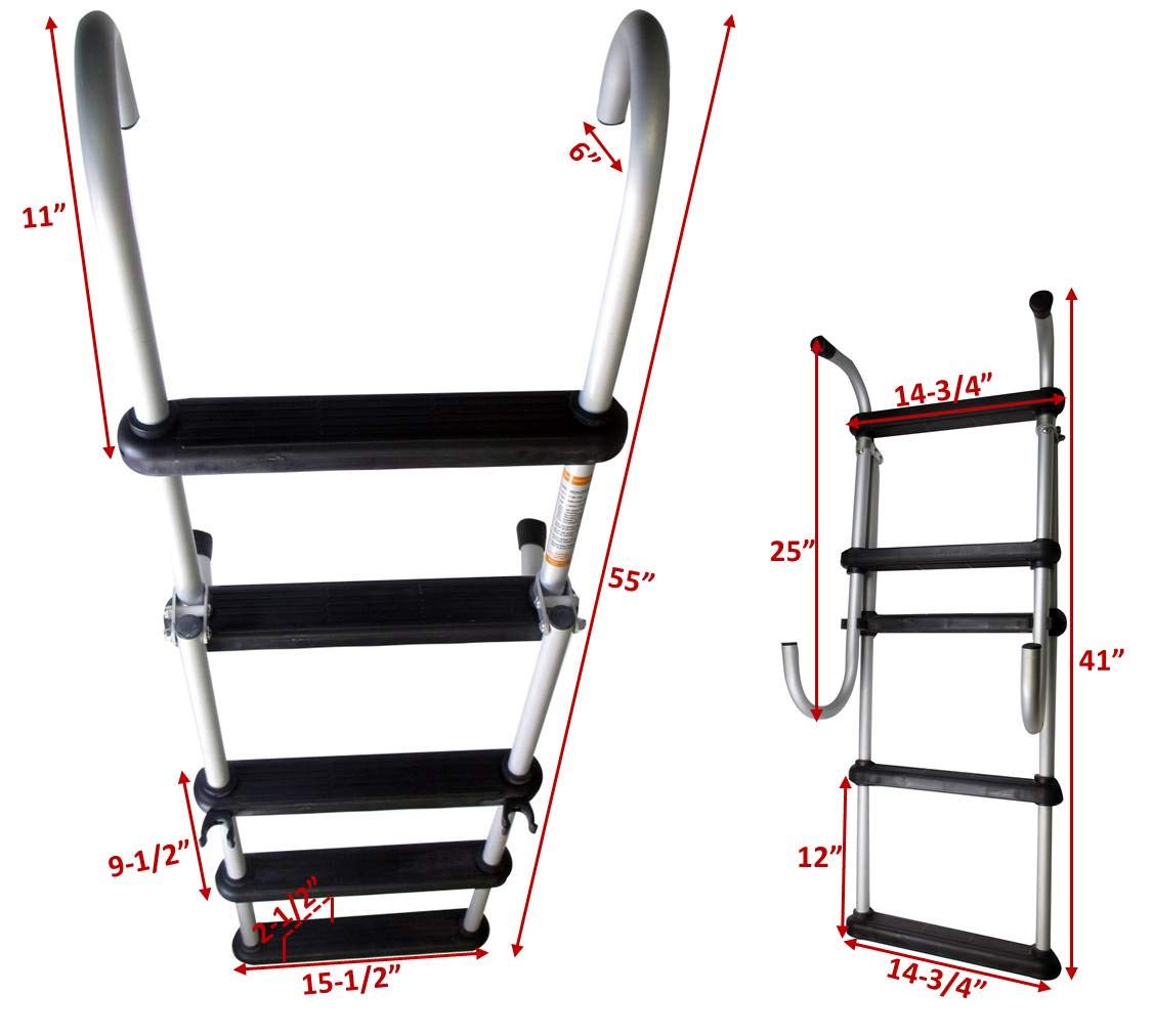 White Water B00300-RS-3PK Marine Boat Telescoping Ladder Rubber Secure Strap