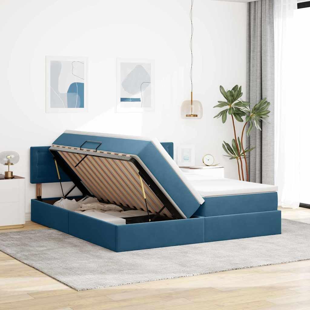 Velluto Blu Scuro Contenitore Idraulico Rettangolare 200 x 200 cm