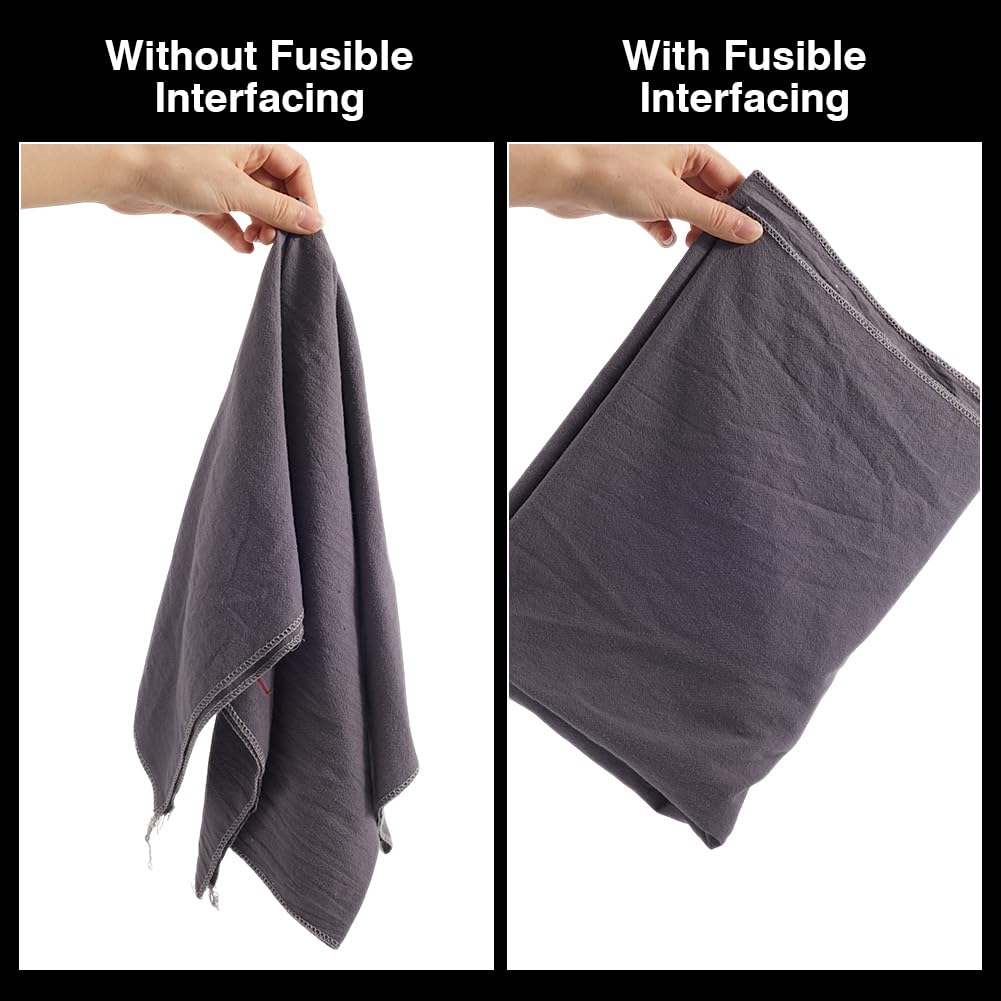 CRASPIRE Entretela Termoadhesiva de Poliéster de Peso Pesado de Una Sola Cara de 30 Yarda X 11.8 Pulgadas Pulgadas Color Negro para Manualidades Costura Acolchado Y Manualidades.