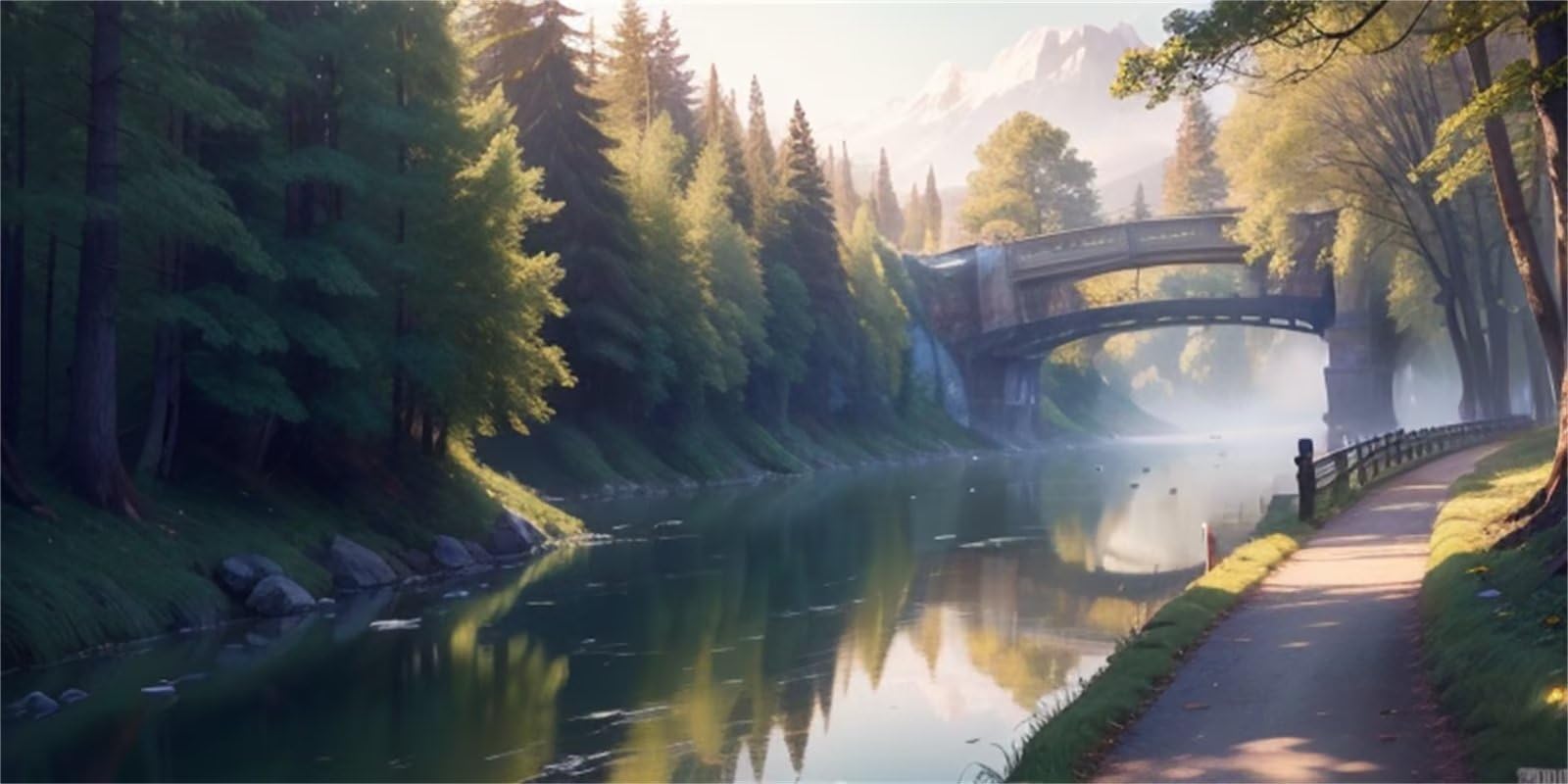 Diamond painting kit complet cours d'eau forestier, le cadeau idéal de loisir créatif