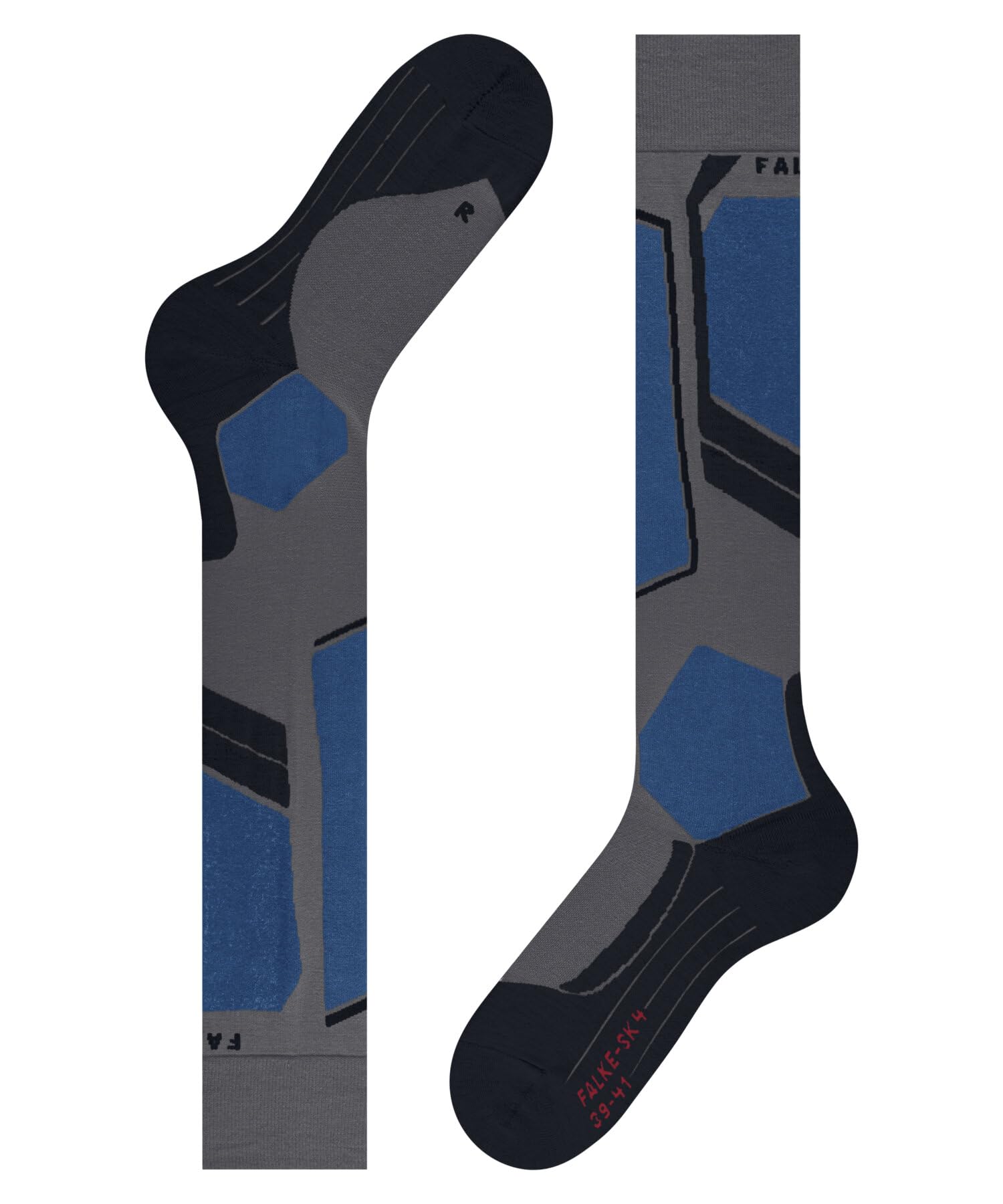 FALKE Mężczyźni Skarpety narciarskie SK4 Advanced M Kh wełna materiał funkcjonalny ciepłe cienkie 1 Para, Szary Mid Grey Melange 3530, 39-41