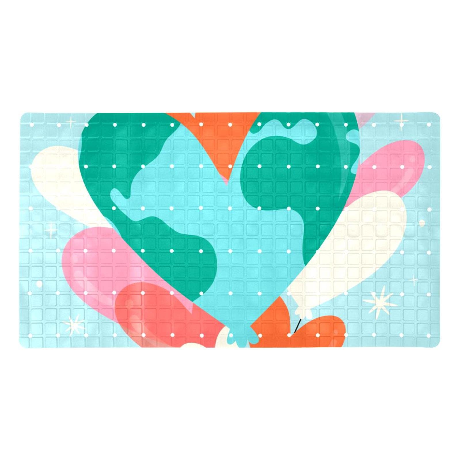 Tapis de bain antidérapant lavable en PVC avec ventouses de fixation
