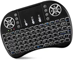 Mini Teclado Wireless com Touchpad USB Android Console e TV Compacto Recarregável e Iluminado com LED Praticidade Total