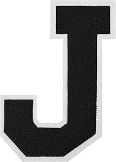 6.5" Jumbo Black Varsity Letter Patches Iron on