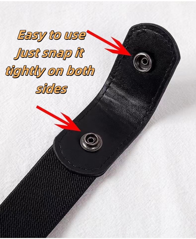 Invisible Elastic Belt for Jeans, No Buckle Design, Adjustable 23.6-31.5 inches, Black4