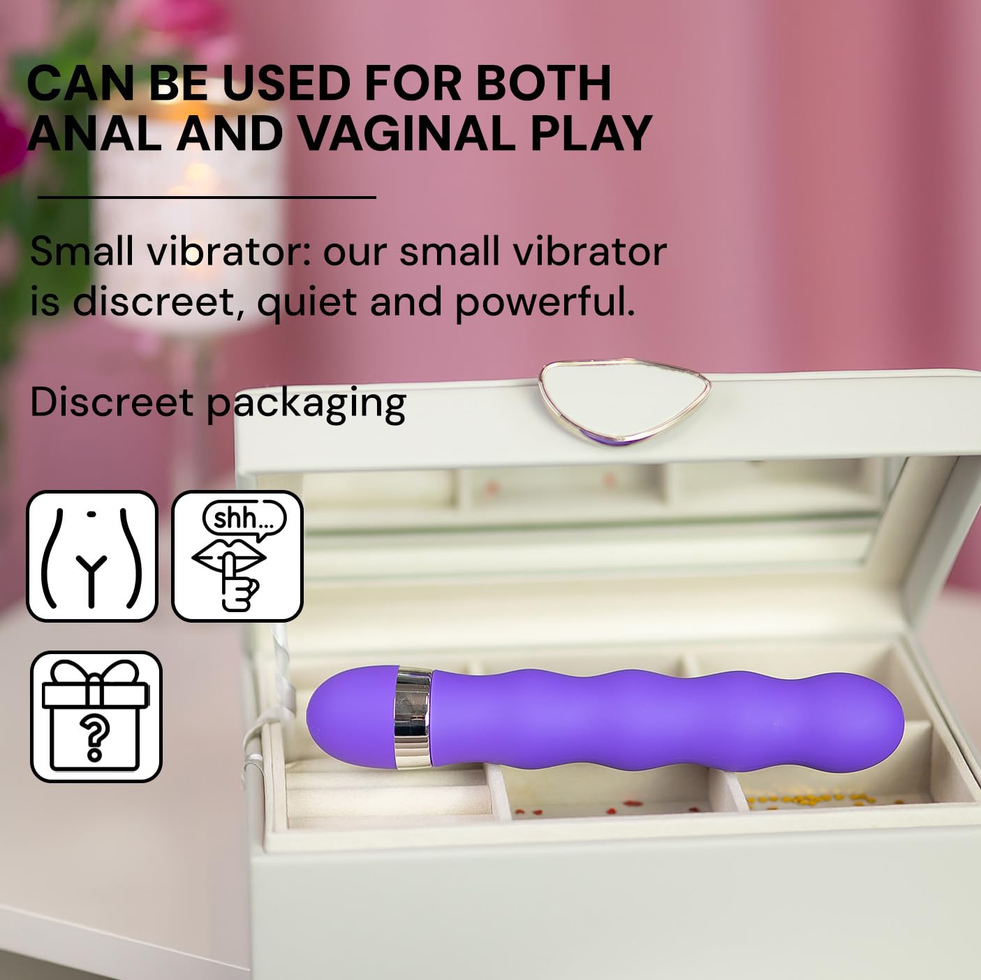 FOPS Vibratore Classico Viola per Donna Multivelocità Regolabile 18cm ⌀3cm Silicone Impermeabile Vibrante Silenzioso Sex Toy per Singolo Coppia W108-2