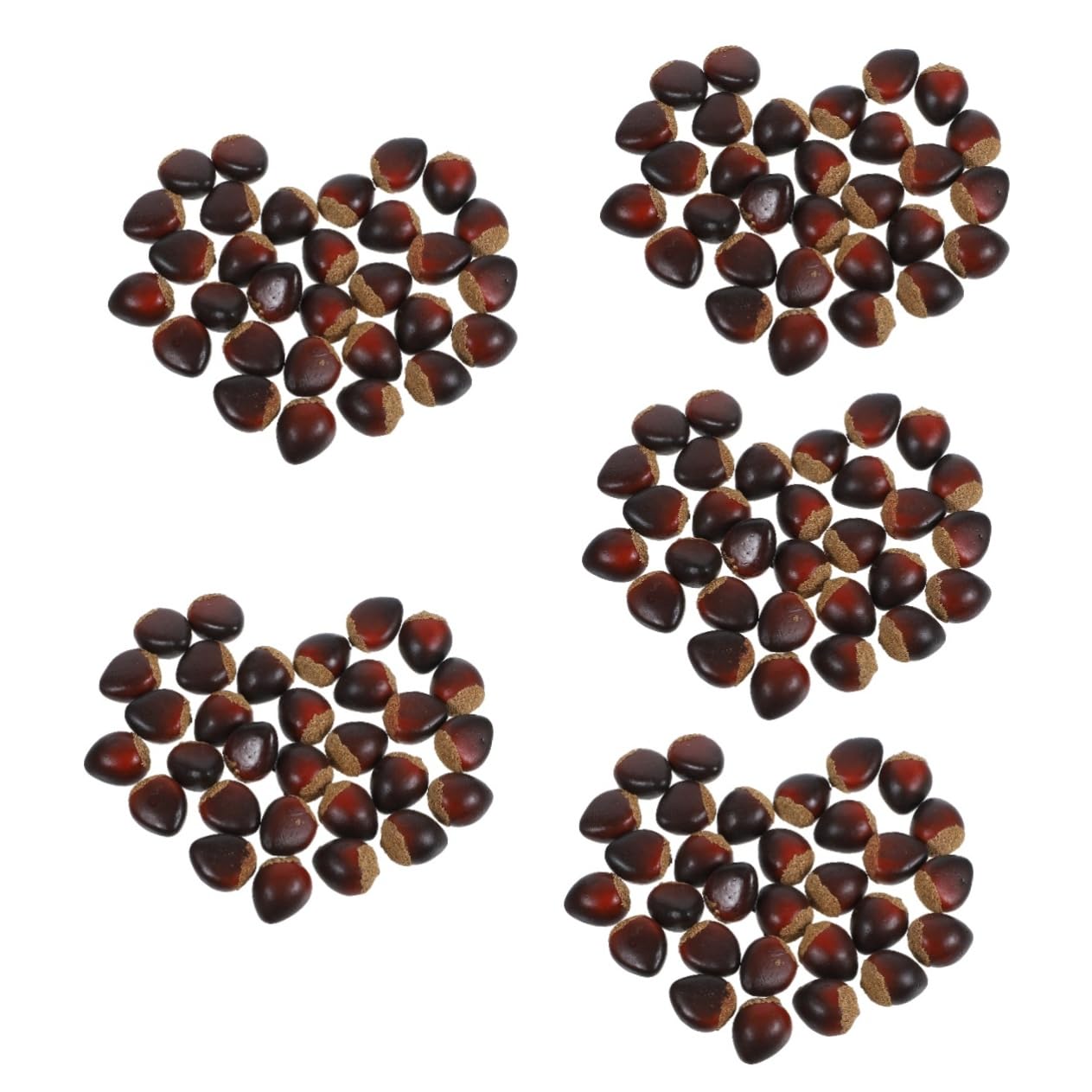 MAGICLULU 5 Juegos Castaña De Espuma Espumas Modelo De Frutas Nueces De Simulación Castañas De Espuma Falsa Castañas Realistas Castañas Falsas Comida De Cocina Artificial Coffee 30 Uds * 5