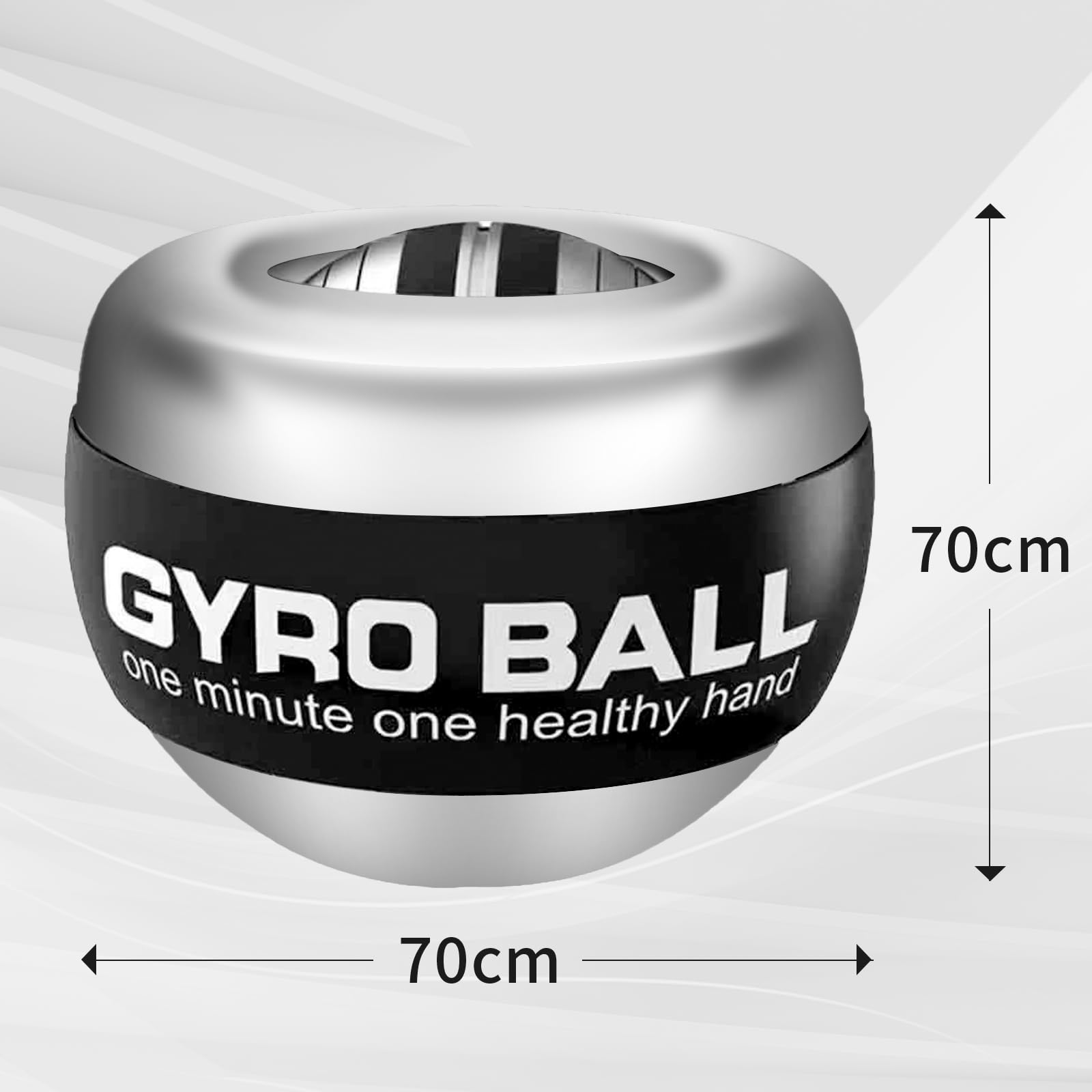 PiPiCat Gyroball Appareil d'exercice pour bras de fitness et balles de poignet anti-stress Cœur en métal Éclairage automatique et silencieux 6 vitesses et couleurs vives + sac à balles