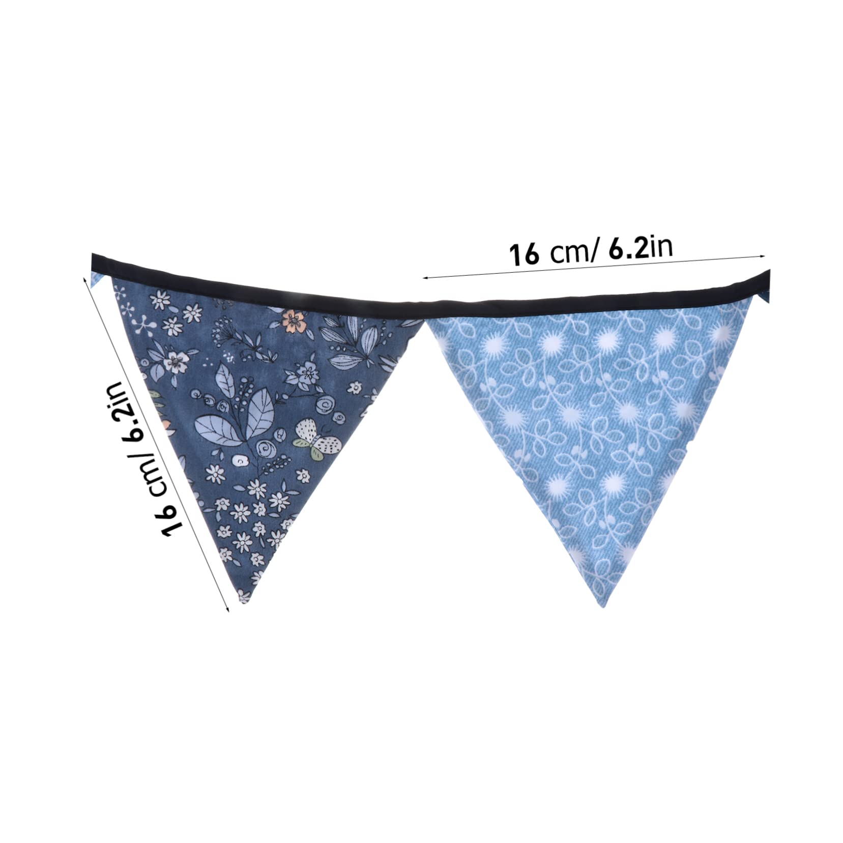 OUNONA 3 Piezas Banderas de Algodón Triangulares para Bodas y Decoración Banderas Colgantes de con Diseño Floral Adornos de Fiesta para Interiores y Exteriores