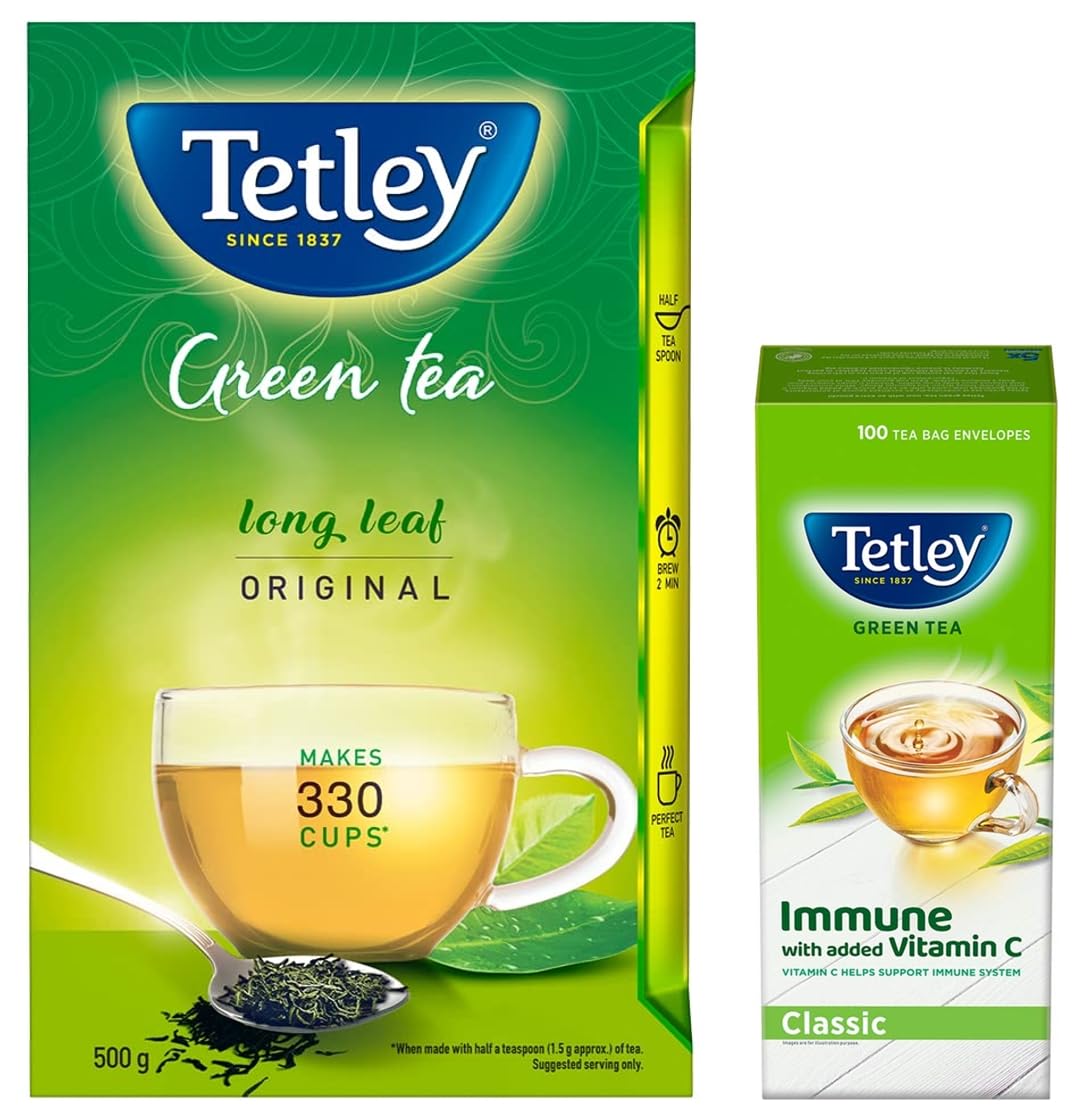 Tetley Long Leaf Original | All-natural Green Tea with Anti-Oxidants ...