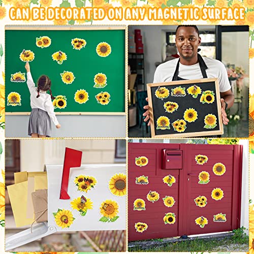Magnets decorativos de girasol para refrigerador 12 piezas miniatura 4
