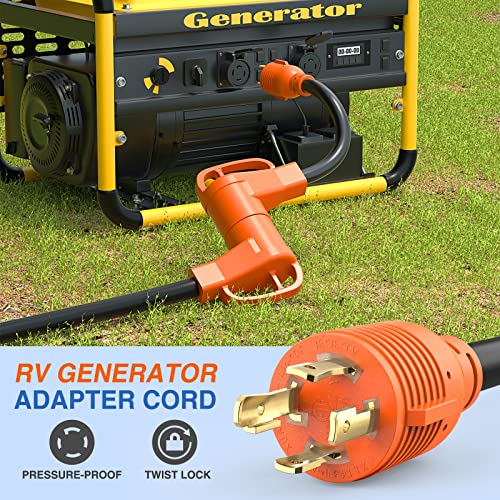 Image of Nilight RV Generator Adapter Cord 30Amp to 50Amp 4 Prong Pure Copper Heavy Duty Twist Lock Male Plug10 Gauge Wire L14-30P to 14-50R 30M /50F for RVs Camper Caravan Van Trailer