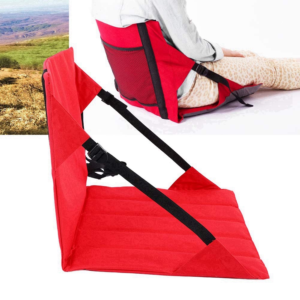 Portable Moistureproof Picnic Mat Outdoor Camping Beach Stadium Folding Seat Cushion (Red)