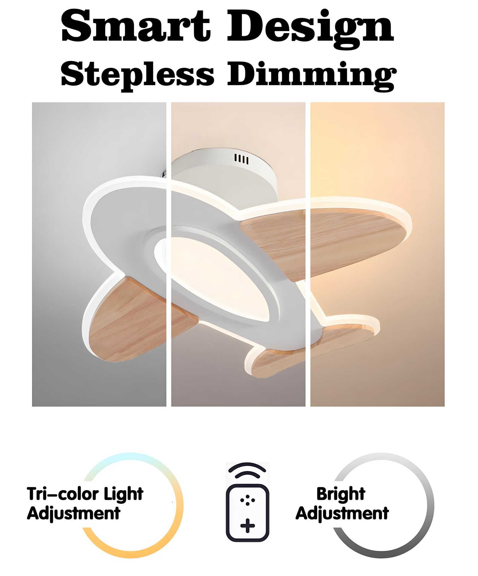 Plafoniera LED, 3000-6000K Dimmerabile Con Telecomando, 40W 40*50cm Lampada Per Cameretta Per Bambini In Legno + Acrilico, Lampada Sospensione LED Per Camerette Per Ragazze/Ragazzi Soggiorno
