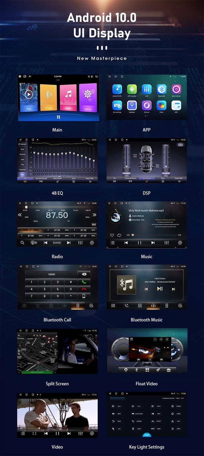 Android 15 Car Stereo 9" Samochód Dla Suzuki Swift 2017-2019,M104