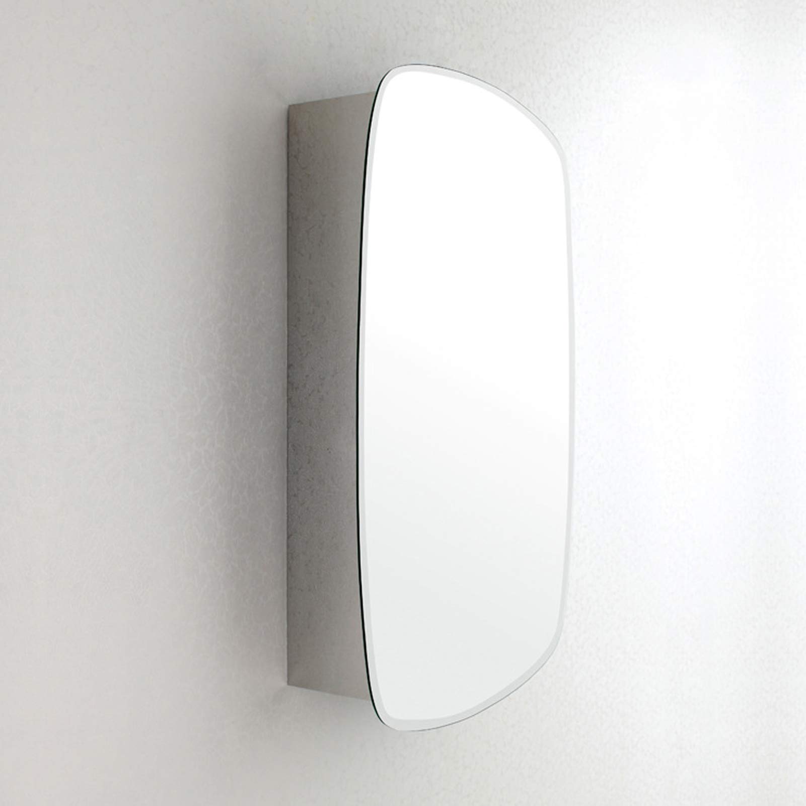 Armadietto a specchio da parete per bagno, armadietti multiuso per medicinali da cucina in acciaio inossidabile, salvaspazio, argento,Right (Left)