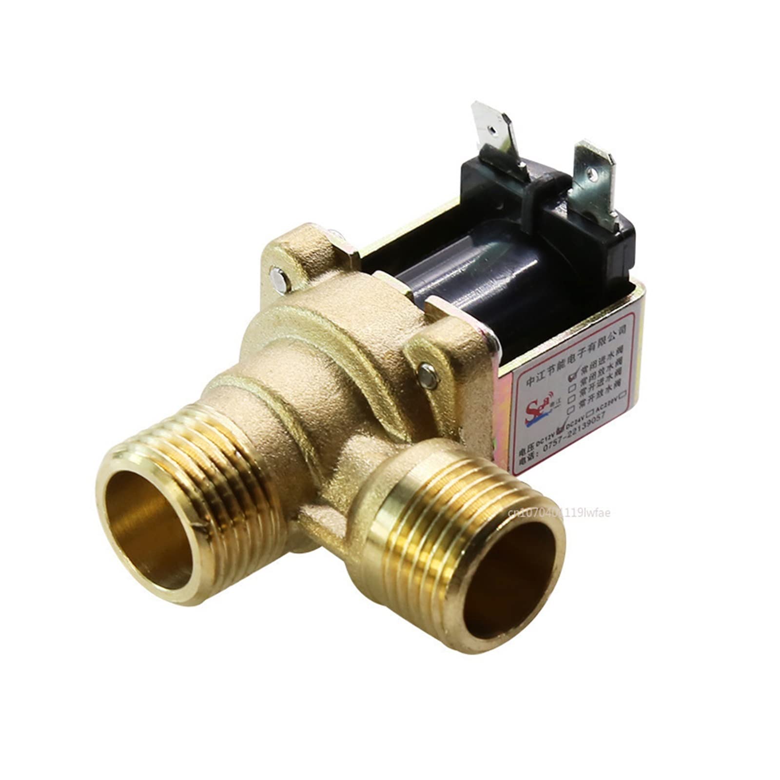 AOXIIUNNH Withstand high Pressure and Temperature Extremes Solenoid Valve 220V DC 12V 24V DN15 G1/2 1/2Brass Electric Solenoid Valve Normally Closed Water Inlet Switch with Filter(24v)