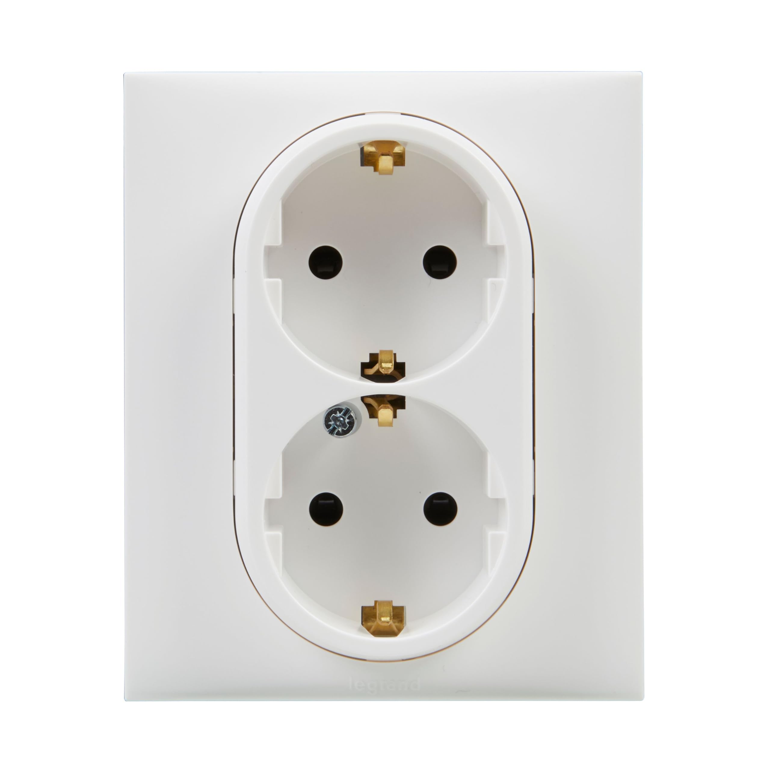 LEGRAND Enchufe Doble 2x2P+​T 16A componible para instalación empotrada, Gama Niloé Step, Color Blanco, 398208