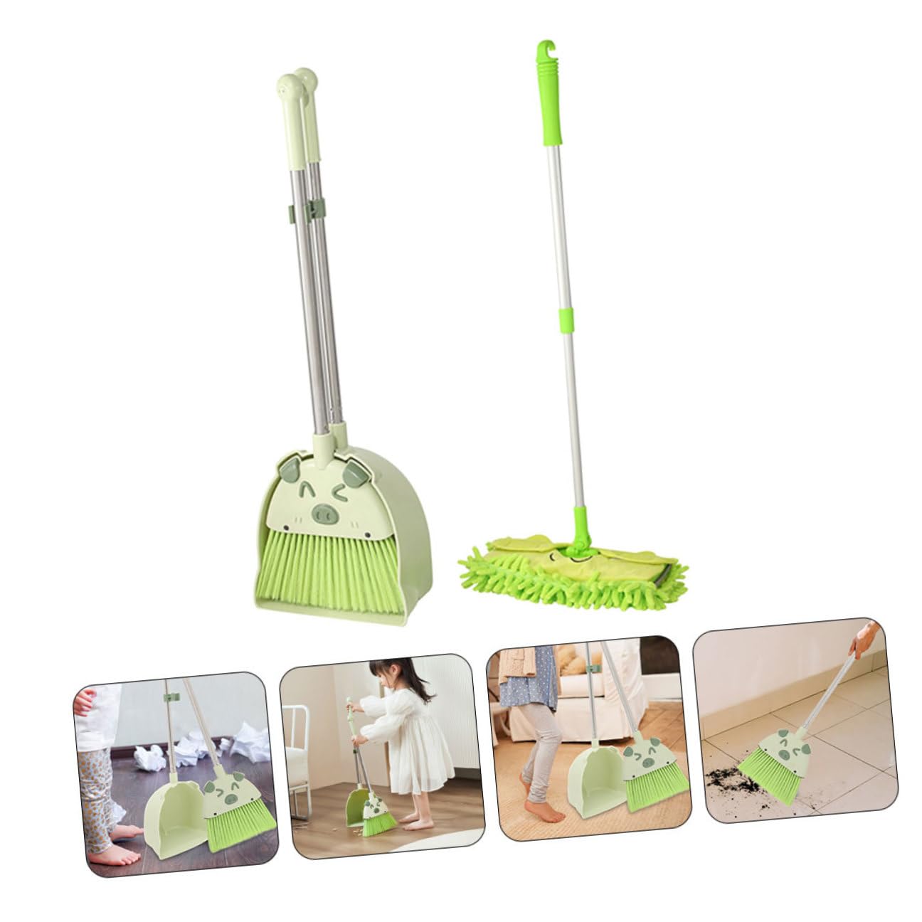 Giocattolo Pulizia Scopa Miniatura Paletta e Mop Colorati in Plastica e Acciaio Inossidabile Leggero e Facile da Usare per Ragazzi e Ragazze Stimola Coordinazione e Responsabilità