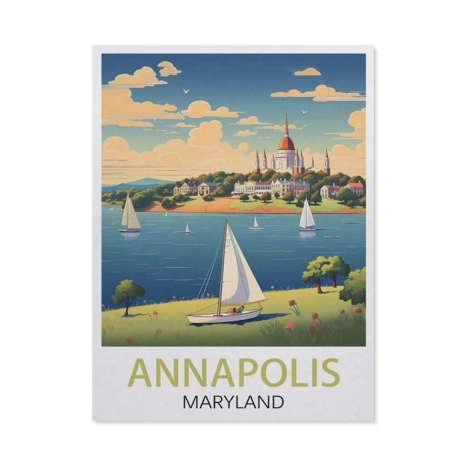 Vintage Metal Tin Sign，Annapolis Maryland(30x40cm）