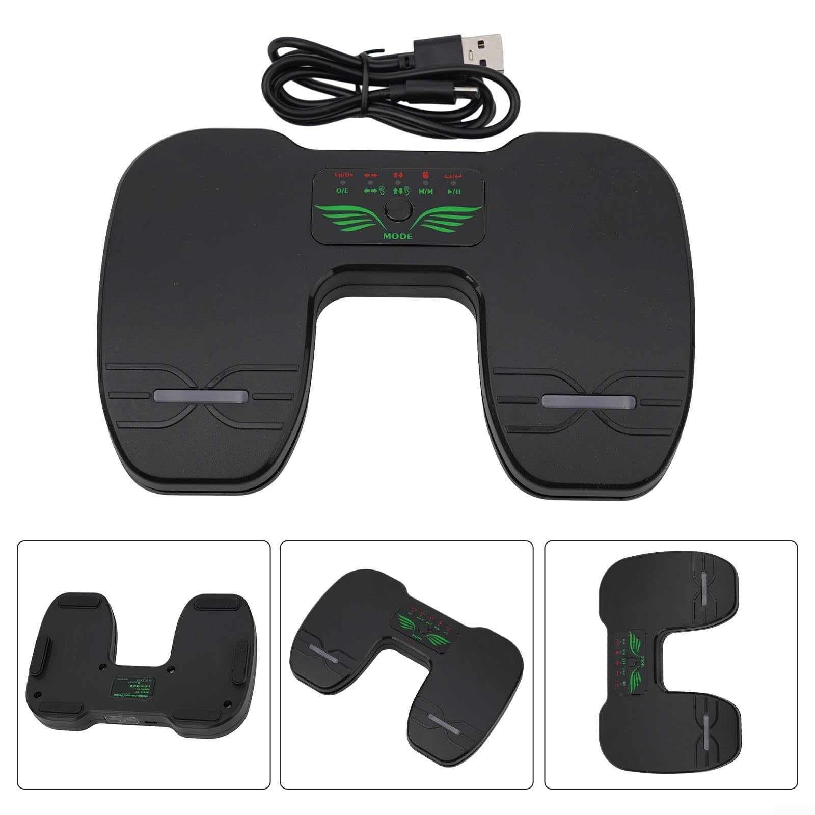 Pédale tourneur de page sans fil double pédale flipper tournage télécommande pied rechargeable musique pour téléphone portable tablettes contrôle multimédia multi-fonction connectivité USB