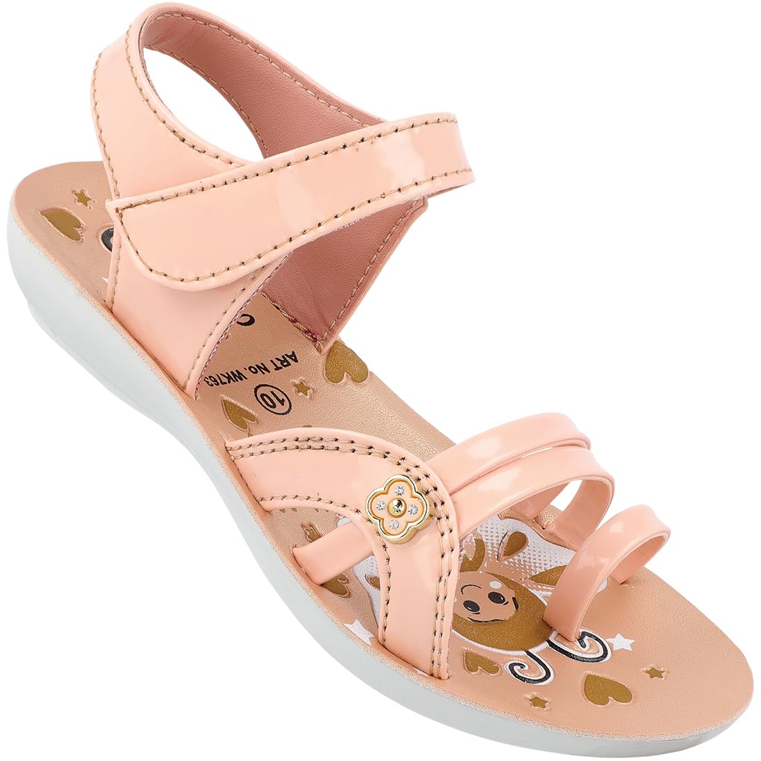 WALKAROO Stylish Sandals For Girls - Trendy|Light Weight and Comfortable|WK763- Peach (B0D66C226Y) Amazon Price History, Amazon Price Tracker