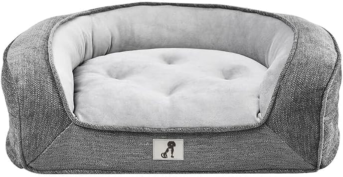 allpetsolutions Duke Dog Bed Luxury Memory Foam Orthopaedic Washable Large Grey Sofa Dog Bed - 88 x 70 x 22cm - with Removable Cover & Non Slip Bottom