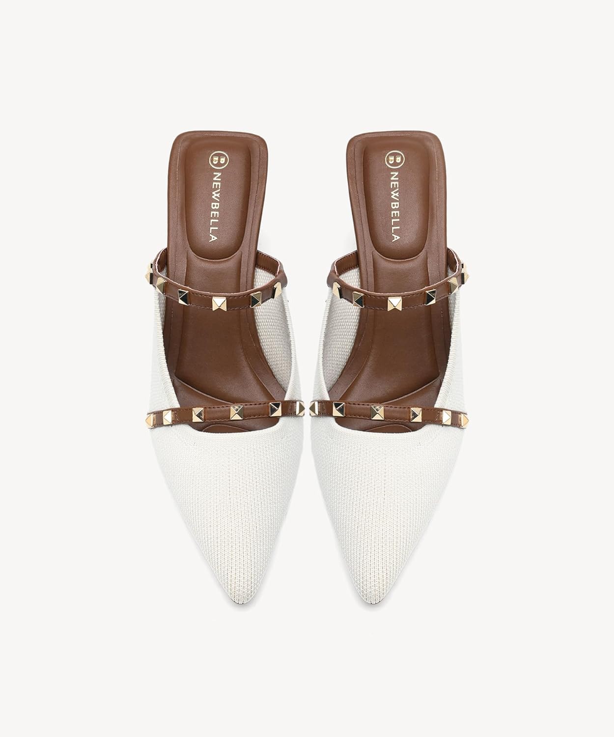 NEWBELLA Women's Pointed Toe Kitten Heel Mules - Elegant Slip-On Heeled Sandals, Low Heel Dress Shoes for Office, Wedding & Evening Wear - Image 7